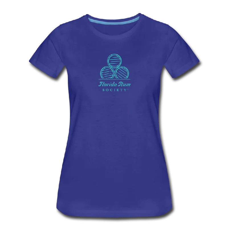 FLORIDA RUM SOCIETY - WOMEN’S PREMIUM T-SHIRT - TURQUOISE LOGO Silk Blend Satin Velvet FLORIDA RUM SOCIETY - WOMEN’S PREMIUM T-SHIRT - TURQUOISE LOGO Silk Blend Satin Velvet