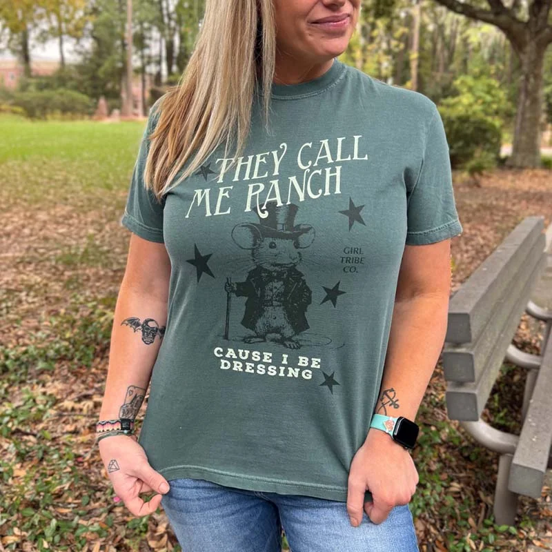 They Call Me Ranch Short Sleeve T-Shirt Chenille Fabric Brocade Fabric Lace Fabric