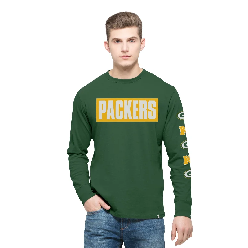 Green Bay Packers Crosstown Men's Pine L/S Tee Chenille Brocade Lace