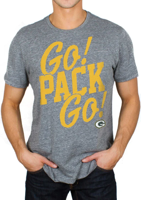 Green Bay Packers Go Pack Go Men's Gray Shirt Striped Floral Plaid