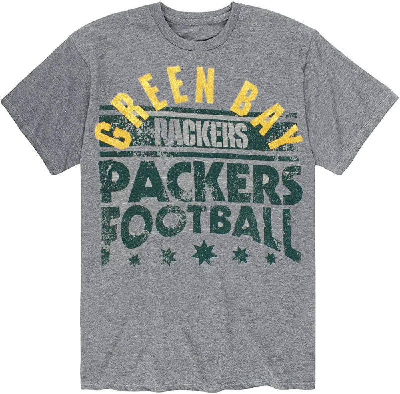 Green Bay Packers Men's Gray T-Shirt Mesh Blend Leather Blend Suede Blend