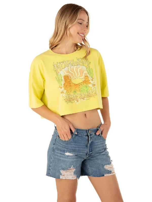 Hurley Sunrise to Sunset Boyfriend Crop Tee Anti-Shrink Durable Soft