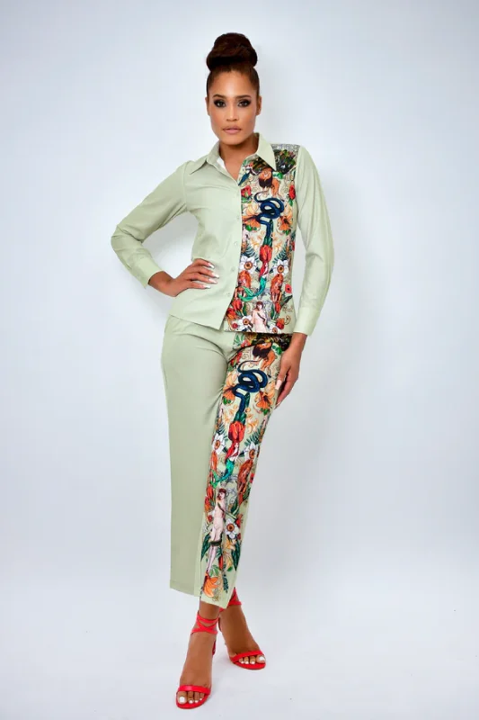 Mix And Match Two Piece Pant And Shirt Multi Collor Elasticated Padded Insulated