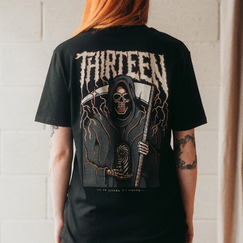 LIVING IN A NIGHTMARE - BLACK UNISEX T-SHIRT Iron Safe Non-Iron Wrinkle Free