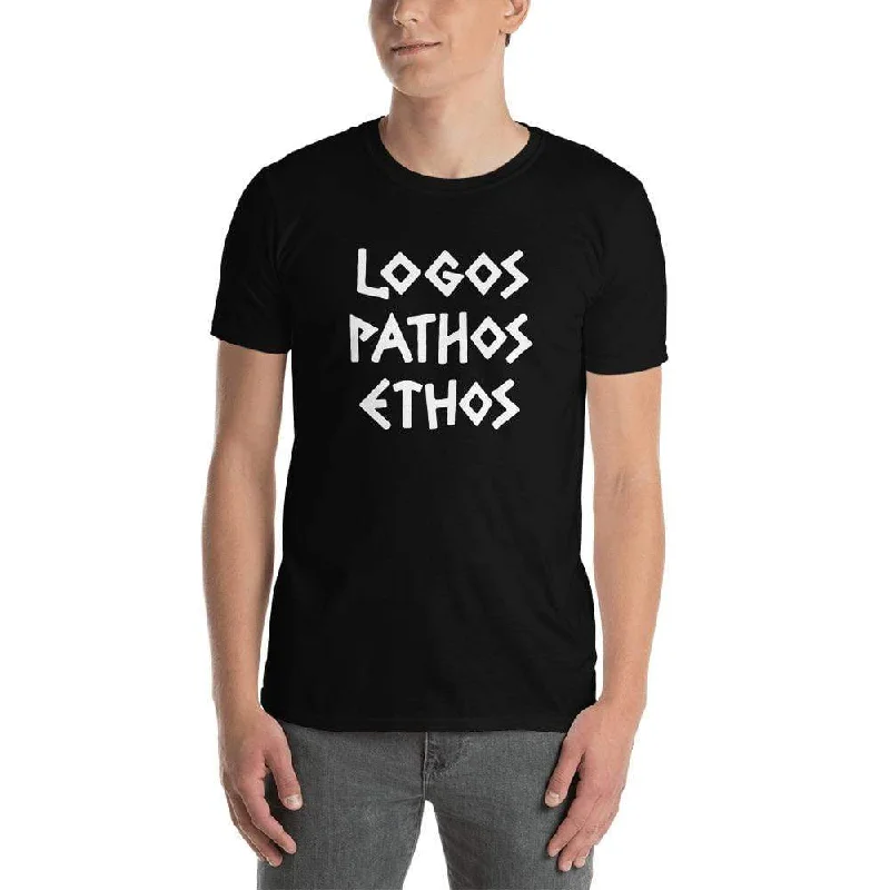 Logos Pathos Ethos - Premium T-Shirt Hooded Caped Shawl Collar