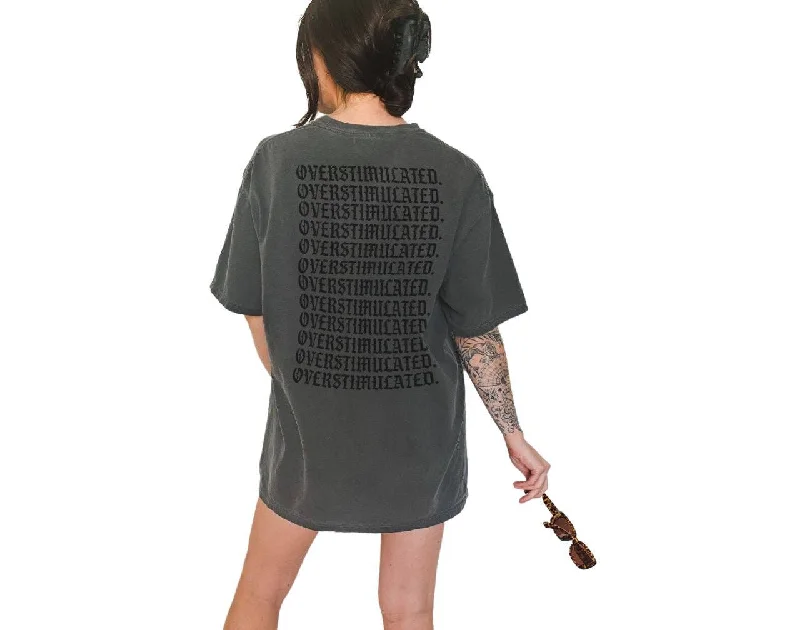 Overstimulated Vintage Tee Houndstooth Herringbone Solid