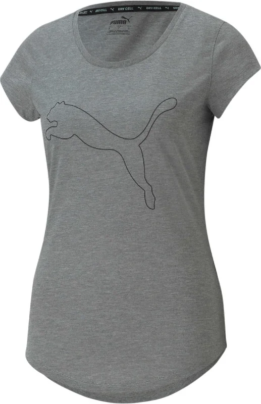 Performance Heather Cat Tee W Graphic T-Shirt Round Neck Polyester