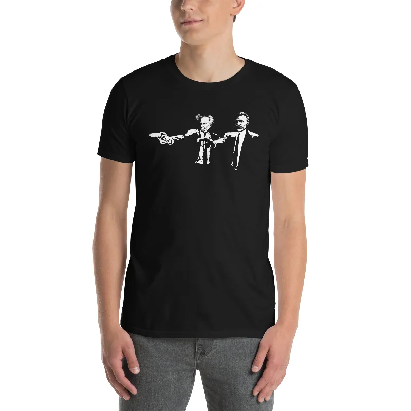 Philo Fiction - Schopenhauer & Nietzsche - Premium T-Shirt Striped Floral Plaid
