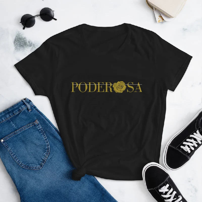 Poderosa Women's short sleeve t-shirt Spandex Blend Rayon Blend Denim Blend