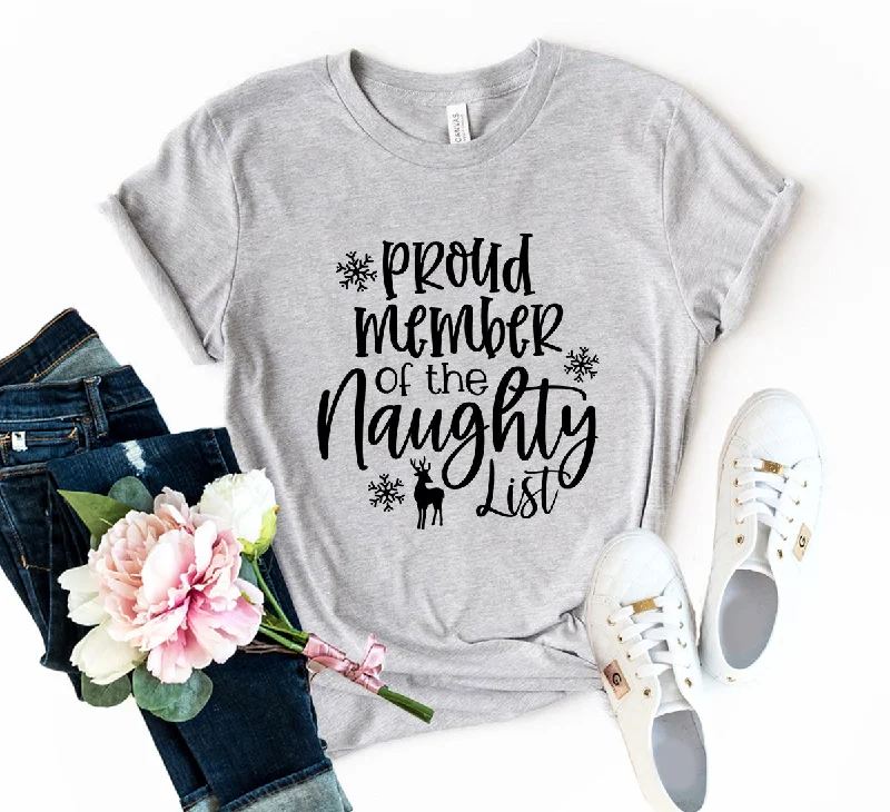 Proud Member Of The Naughty List shirt Collared T-Shirt Boat Neck A-Line
