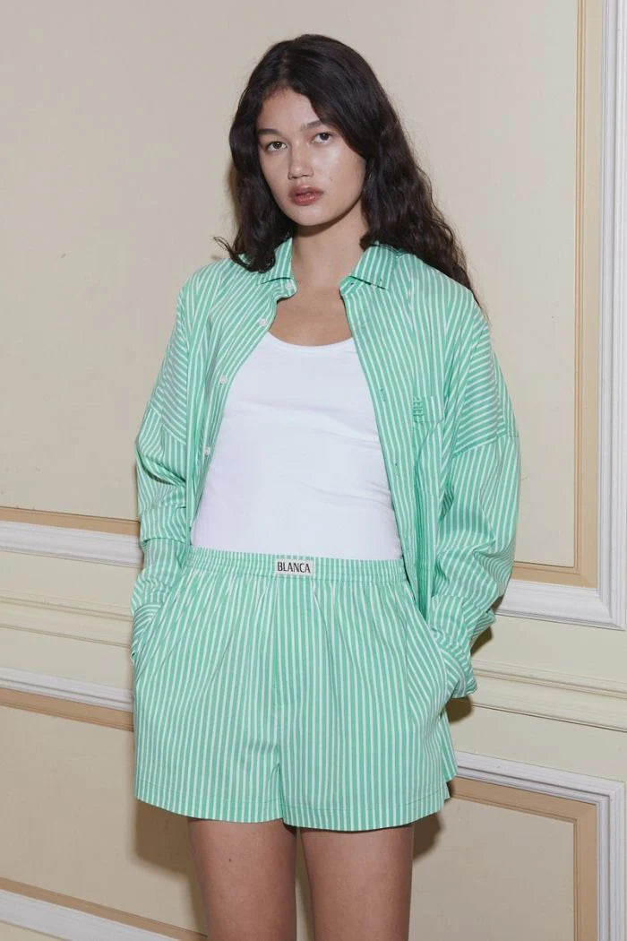 Sandy Shirt - Green Fleece Nylon Spandex
