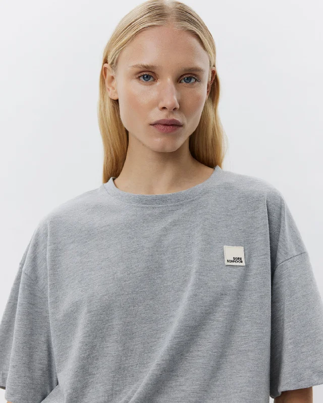 VERASW T-SHIRT - Grey melange Cashmere Blend Cotton Blend Poly Blend