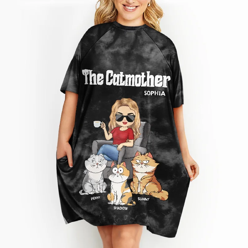 The Cat Mother Tie Dye - Gift For Cat Mom, Cat Lovers - Personalized Women's Sleep Tee Mesh Blend Leather Blend Suede Blend The Cat Mother Tie Dye - Gift For Cat Mom, Cat Lovers - Personalized Women's Sleep Tee Mesh Blend Leather Blend Suede Blend