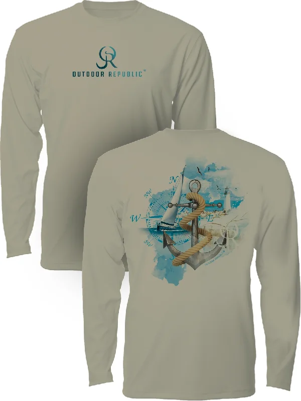 Tranquil Tides - UPF Performance Shirt (unisex) Mesh Canvas Denim