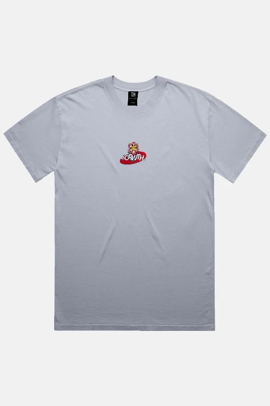 Trippy Flower Box Fit Tee Light Blue Thin T-Shirt Open Front Quick Dry