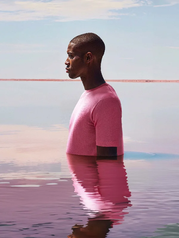 Ultra-Light T-Shirt - Dragonfruit Pink Wool Fabric Cashmere Fabric Tweed Fabric