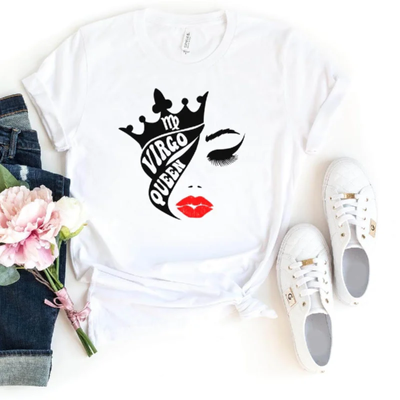 Virgo Queen Birthday Shirt - Custom Zodiac T-Shirt Satin Blend Silk Blend Wool Blend Virgo Queen Birthday Shirt - Custom Zodiac T-Shirt Satin Blend Silk Blend Wool Blend