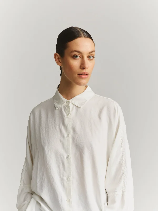 WAGA SOLEIL SHIRT - SPUN - NATURAL Denim Fabric Leather Fabric Suede Fabric
