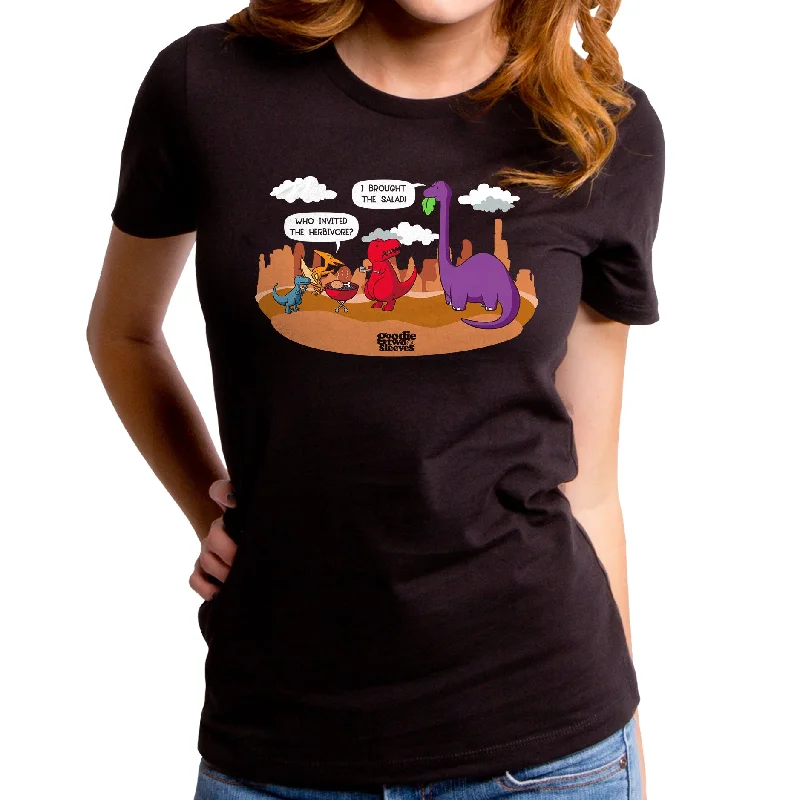 Who Invited The Herbivore Women's T-Shirt Casual Formal Business