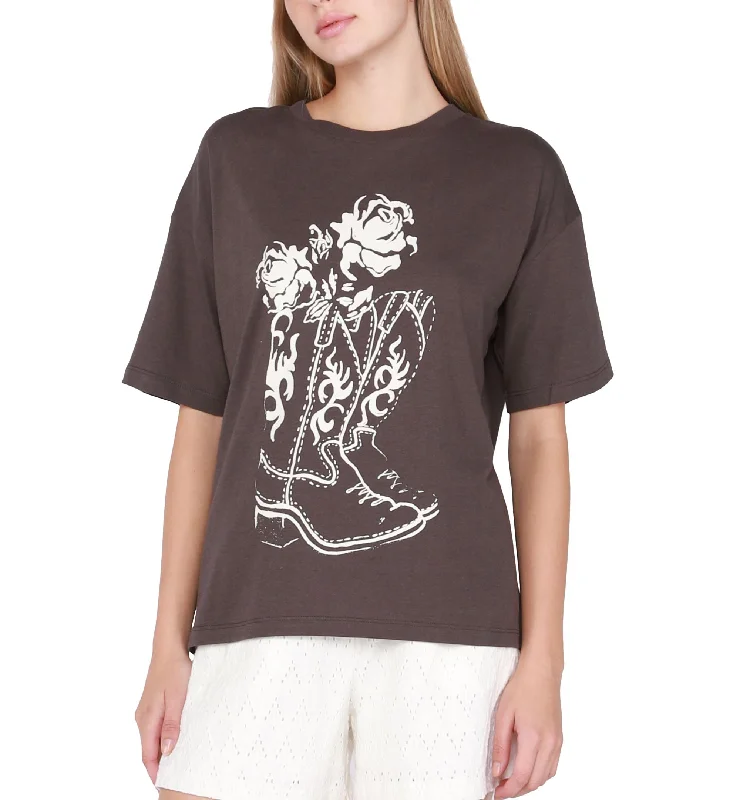 Women's Dropped-Shoulder Graphic T-Shirt Rayon Fabric Velvet Fabric Corduroy Fabric