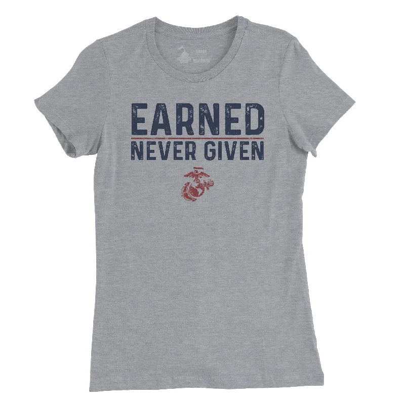 Women's Earned Never Given Vintage T-Shirt Spandex Blend Rayon Blend Denim Blend