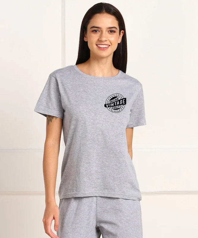 Womens  Regular Fit Printed Tshirt Chenille Blend Fleece Blend Nylon Blend