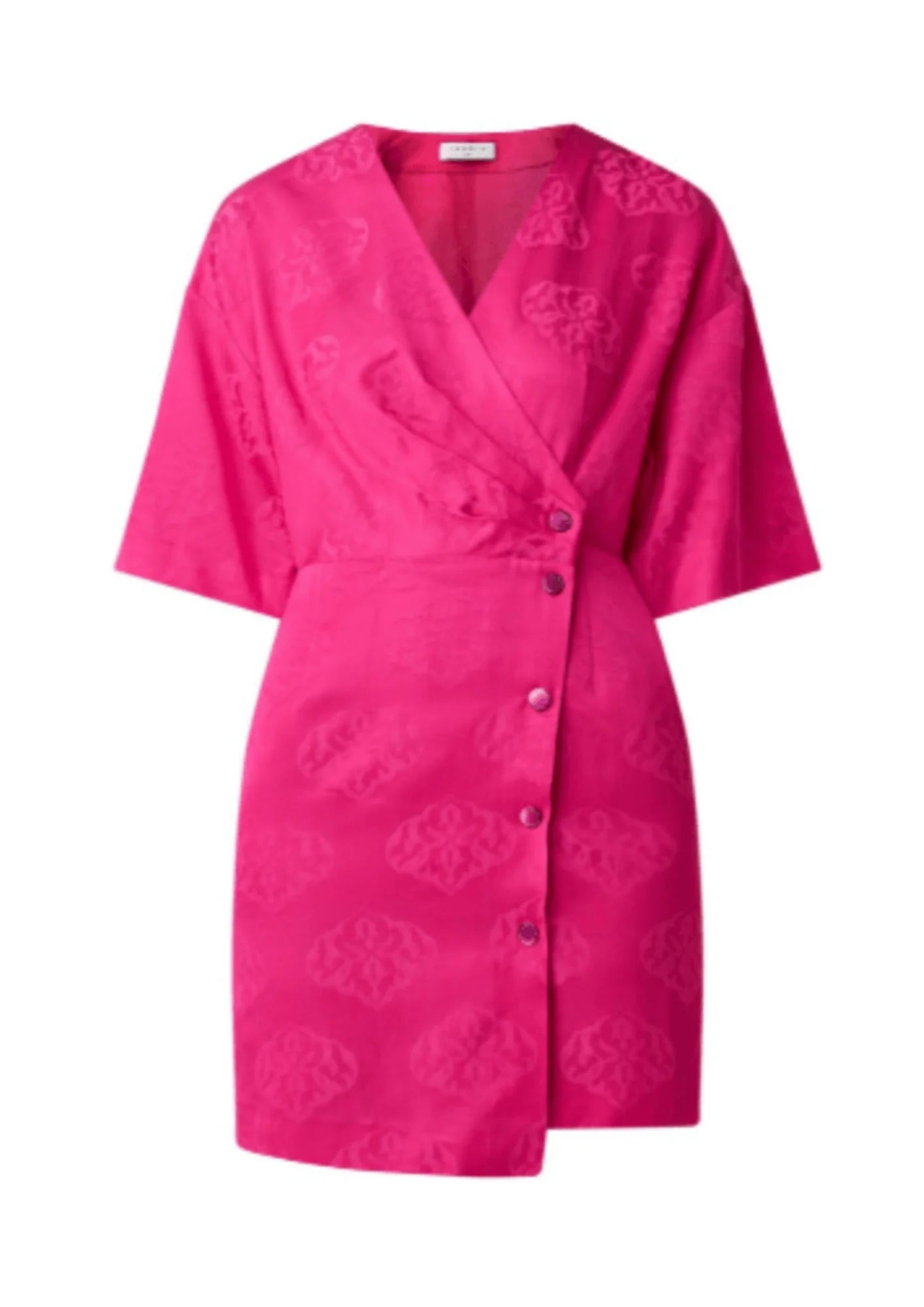 FUCHSIA MINI DRESS Stylish Short-Sleeve Mini Dress