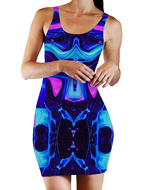 Free Flow Bodycon Mini Dress Trendy Mini Dress with Belt