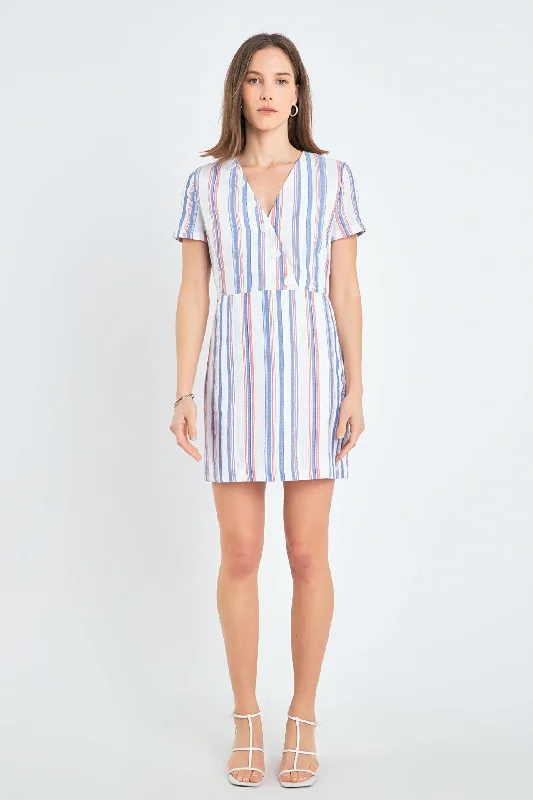 English Factory - Linen Mini Dress Stylish Sweetheart Mini Dress