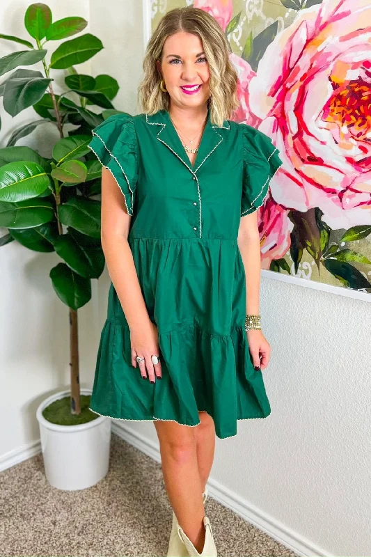 Living The High Life Mini Dress - Forest Green Classic Black Mini Dress