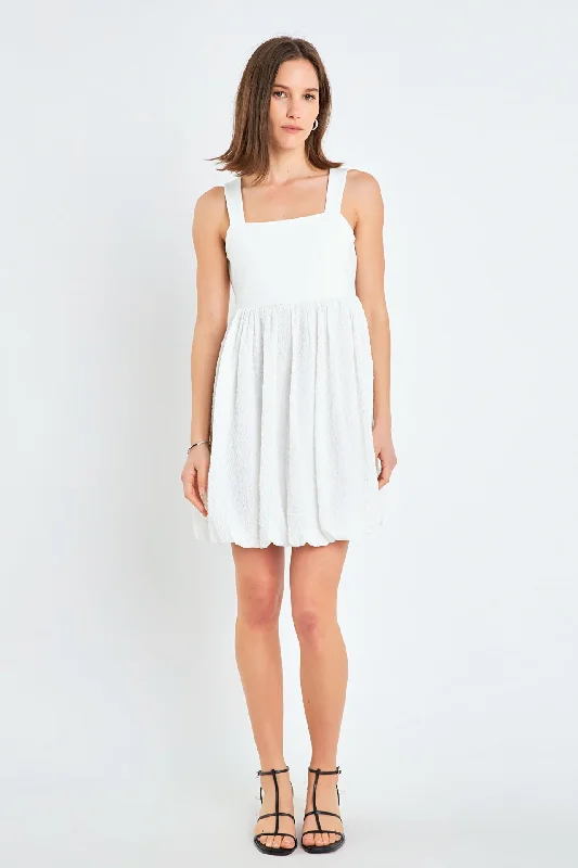 English Factory - Mix Media Balloon Mini Dress Trendy Camisole Mini Dress