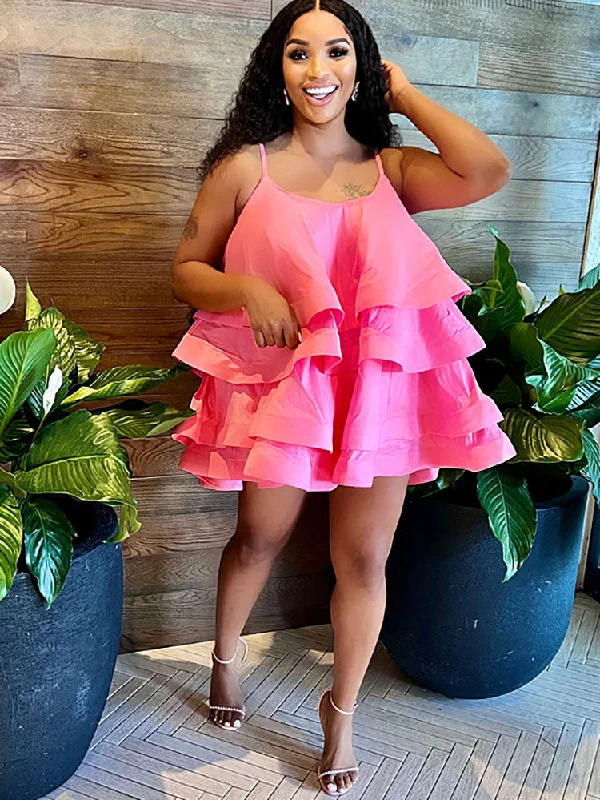 Sleeveless Ruffle Solid Color Mini Dresses Cozy Knitted Mini Dress