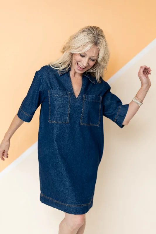 So Retro Denim Mini Dress Classic Black Mini Dress