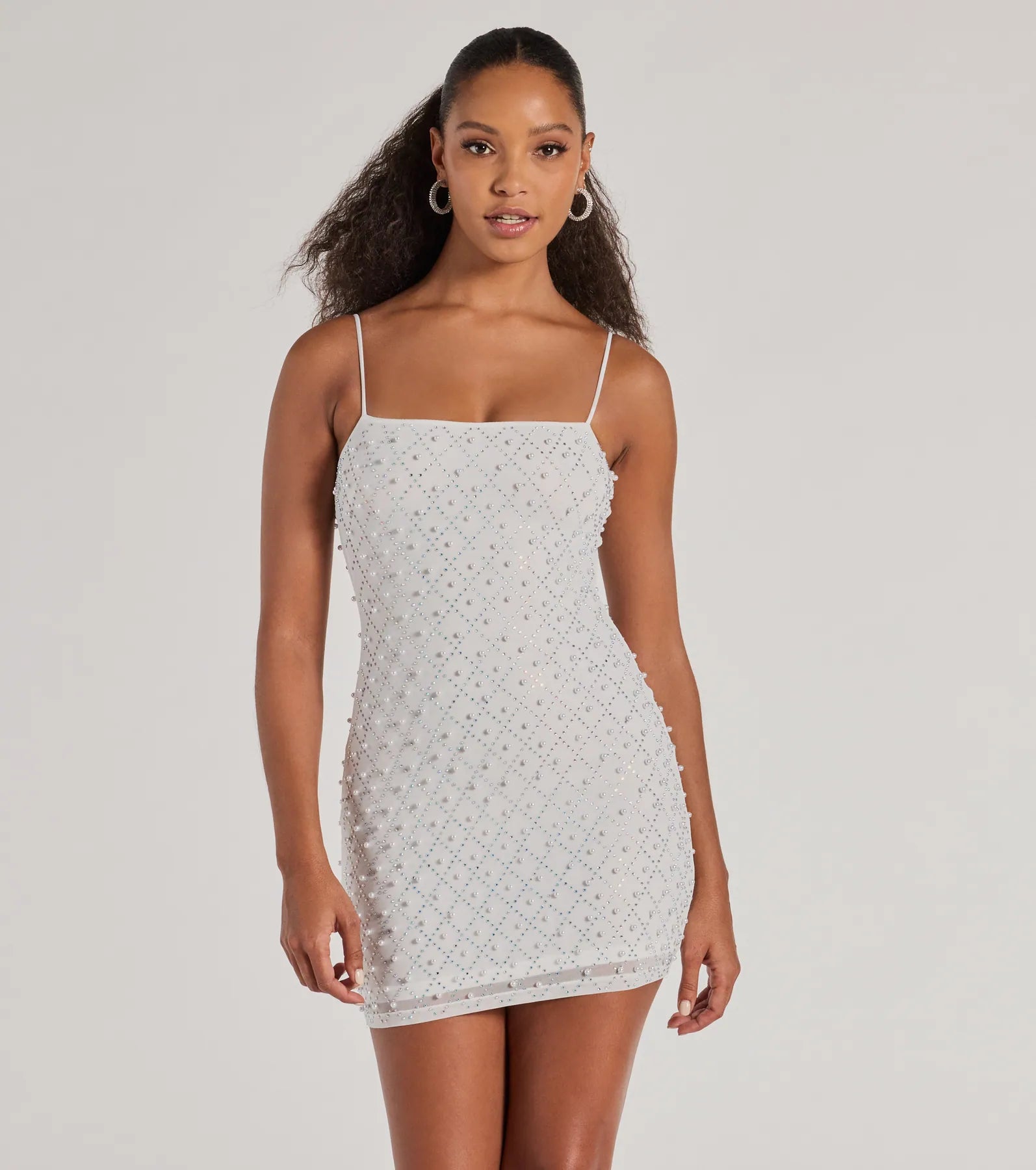 Sophisticated Radiance Rhinestone And Faux Pearl Mesh Mini Dress Fashionable Polka Dot Mini Dress Sophisticated Radiance Rhinestone And Faux Pearl Mesh Mini Dress Fashionable Polka Dot Mini Dress