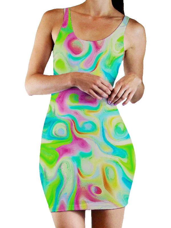 Watercolor Dreams Bodycon Mini Dress Stylish Floral Print Mini Dress
