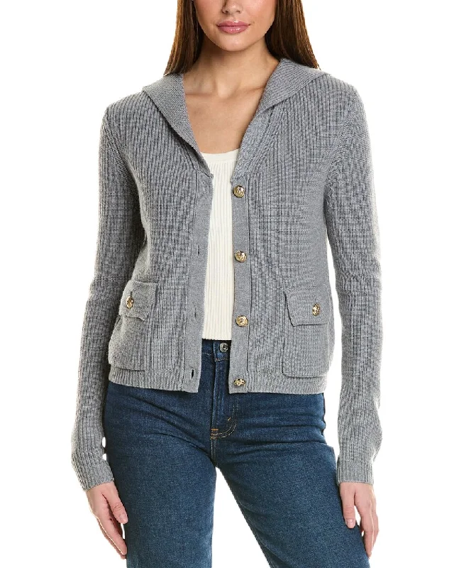 Bruno Magli Sailor Collar Wool Jacket Insulated Jacket Fitted Jacket Loose Jacket