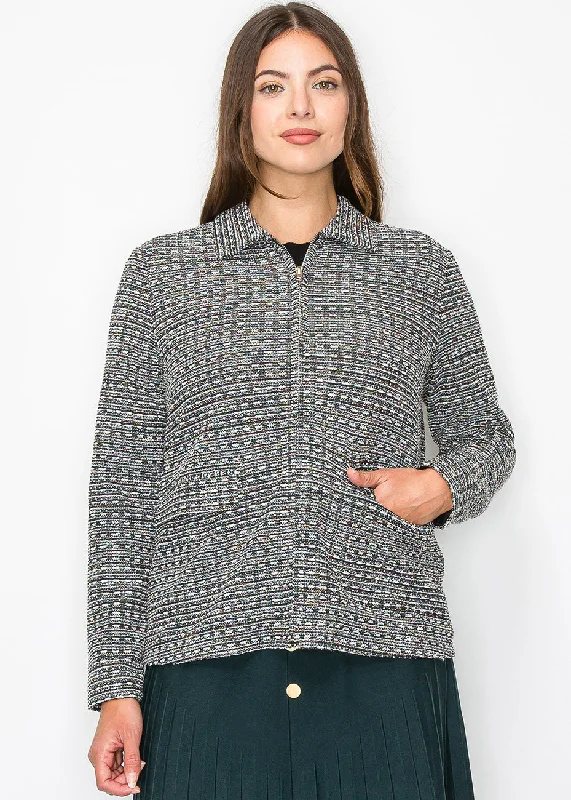 Collared Knit Jacket with Geometric Pattern Toggled Jacket Drawstring Jacket Belted Jacket Collared Knit Jacket with Geometric Pattern Toggled Jacket Drawstring Jacket Belted Jacket