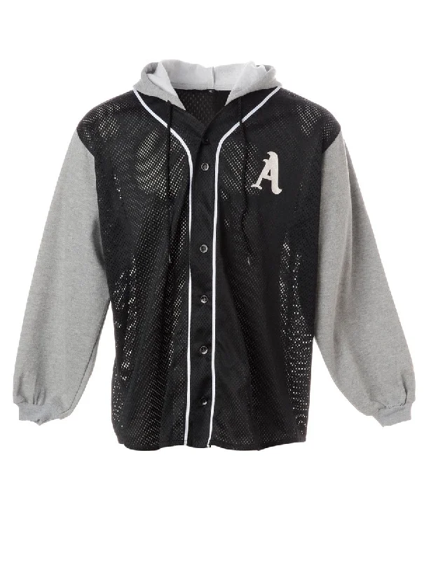 Label Hank Baseball Sweatshirt Jacket Fleece Fabric Down Fabric Feather Fabric
