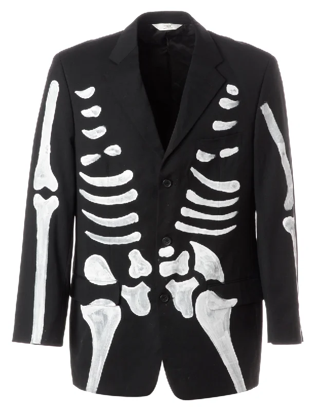 Label Jack Skeleton Suit Jacket Tiered Jacket Buttoned Jacket Zippered Jacket