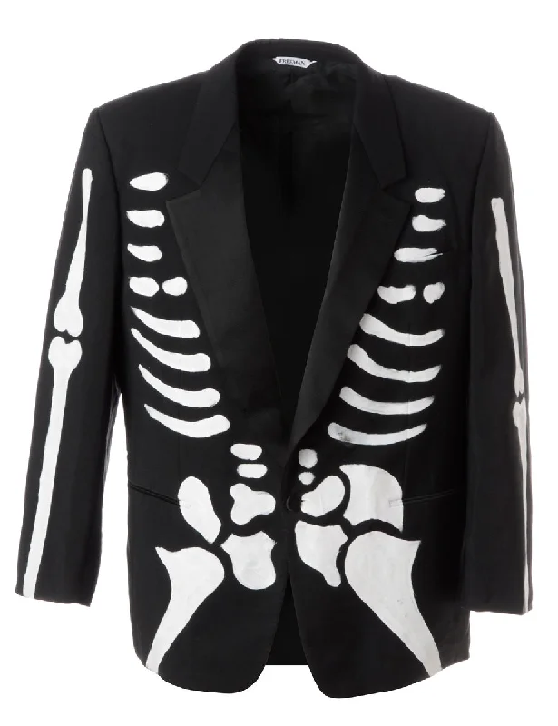 Label Jack Skeleton Suit Jacket One-Shoulder Jacket Off-the-Shoulder Jacket Asymmetrical Jacket