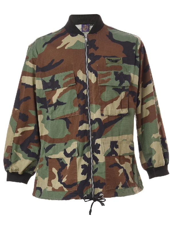Label Jackson Camo Bomber Jacket Satin Jacket Silk Jacket Chiffon Jacket