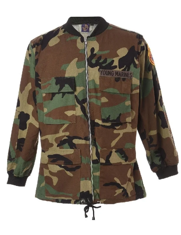 Label Jackson Camo Bomber Jacket Nylon Jacket Polyester Jacket Spandex Jacket