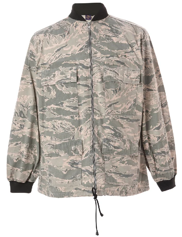 Label Jackson Camo Bomber Jacket Chenille Fabric Brocade Fabric Lace Fabric
