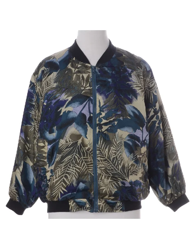 Label Kay Bomber Patterned Jacket Cotton Fabric Linen Fabric Terry Fabric