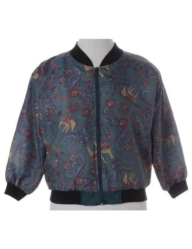 Label Kay Bomber Patterned Jacket Rayon Fabric Velvet Fabric Corduroy Fabric