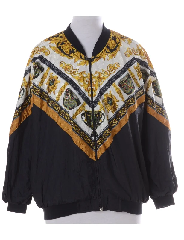 Label Kay Bomber Patterned Jacket One-Shoulder Jacket Off-the-Shoulder Jacket Asymmetrical Jacket Label Kay Bomber Patterned Jacket One-Shoulder Jacket Off-the-Shoulder Jacket Asymmetrical Jacket