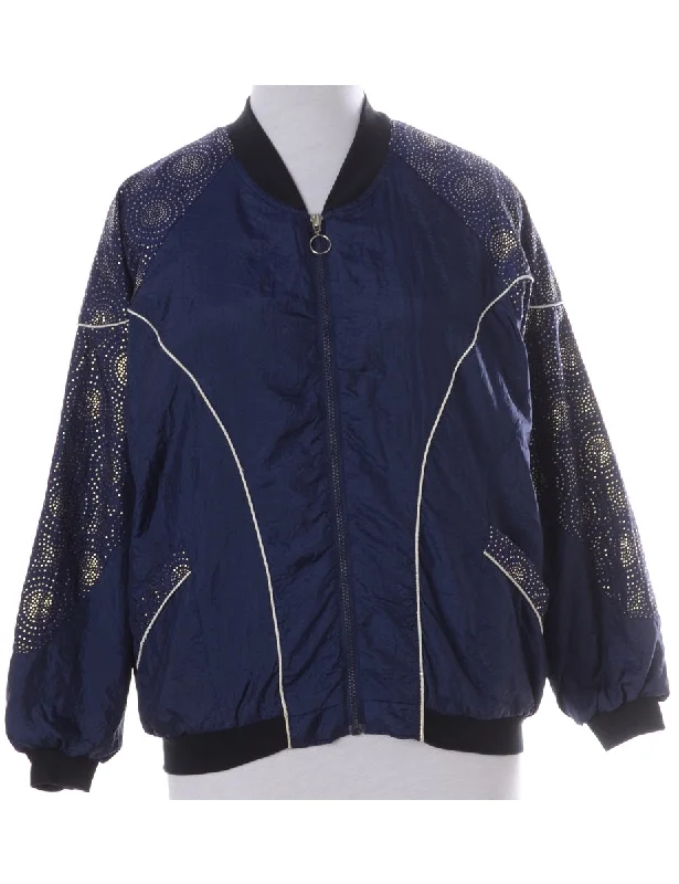 Label Kay Bomber Patterned Jacket Stand-Up Collar Roll-Neck Collar Turtle Neck