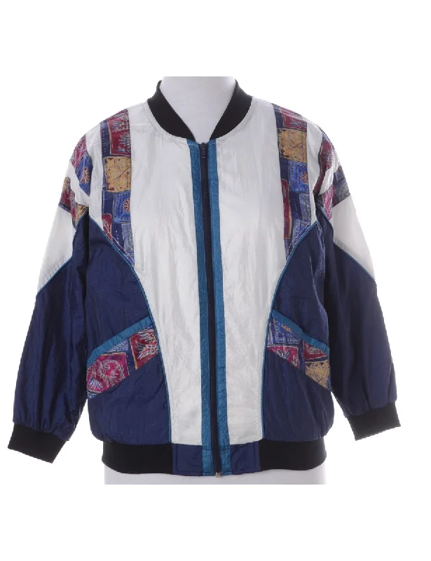 Label Kay Bomber Patterned Jacket A-Line Jacket Boat Neck Shawl Collar