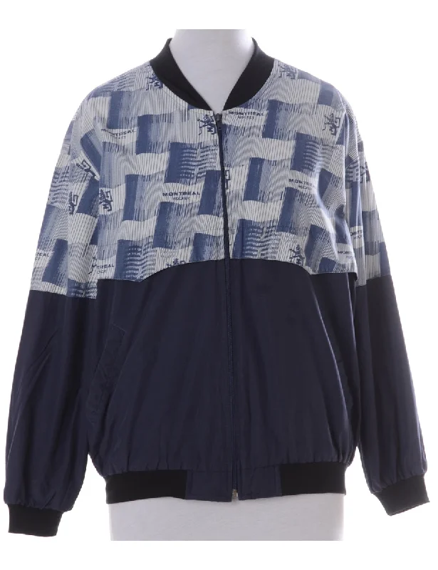 Label Kay Bomber Patterned Jacket Boat Neck Shawl Collar Notched Collar