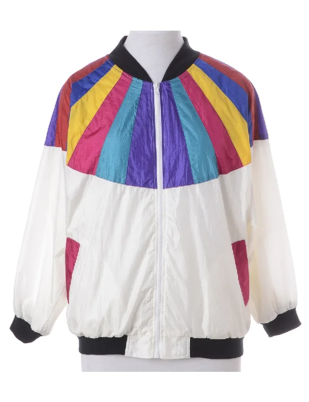 Label Kay Bomber Patterned Jacket Front Pockets Side Pockets Patch Pockets